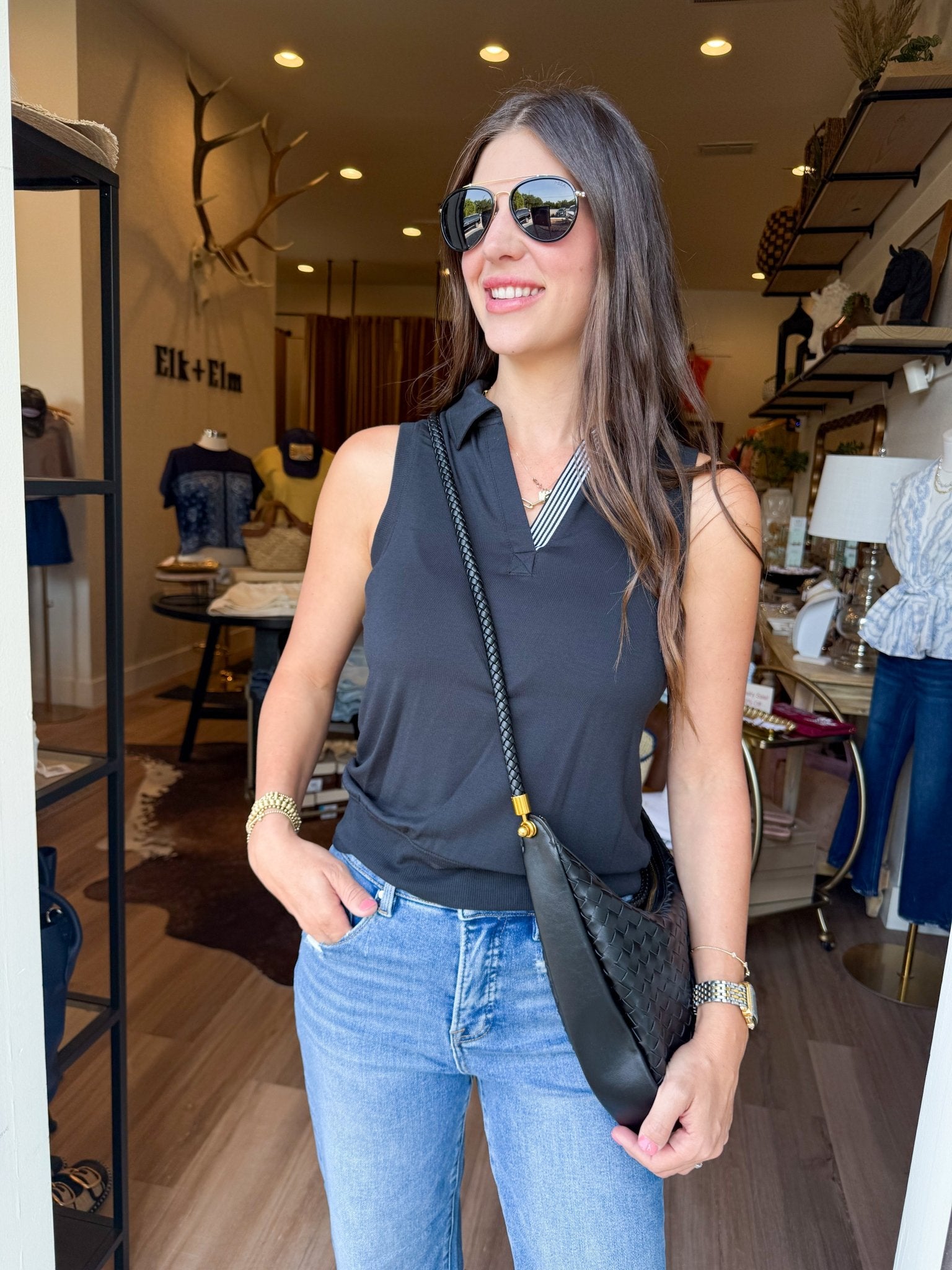 Heidi Tank - Black - Elk + Elm