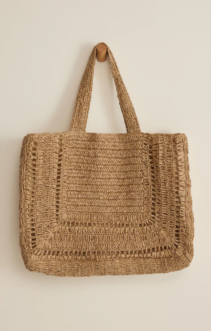 Hideaway Raffia Tote - Elk + Elm