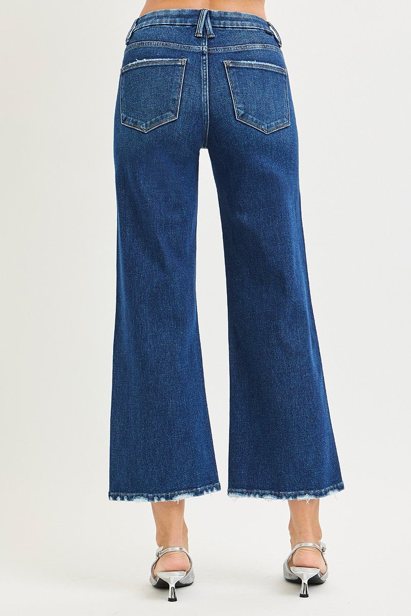 High Waist Crop Wide Jeans - Elk + Elm
