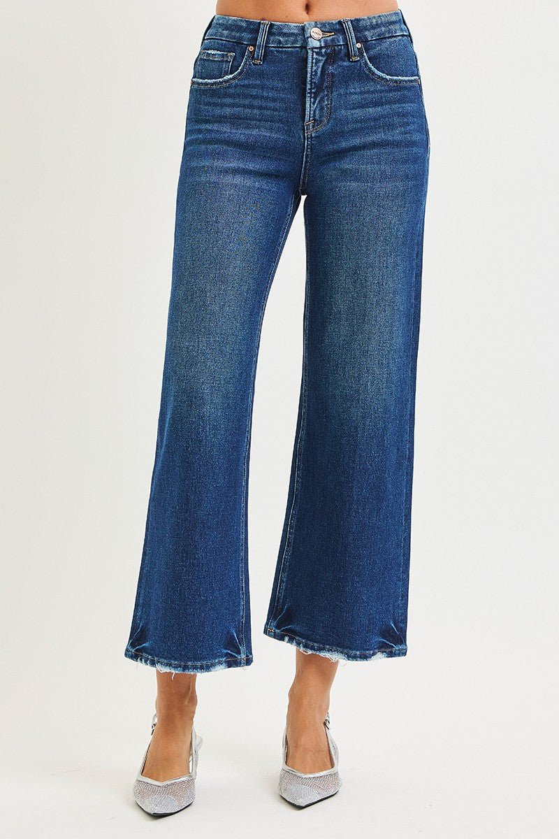 High Waist Crop Wide Jeans - Elk + Elm