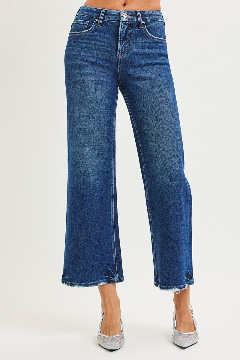 High Waist Crop Wide Jeans - Elk + Elm