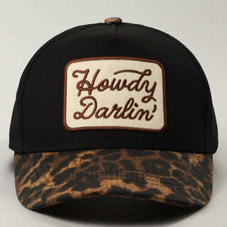 Howdy Darlin' Leopard Brim Hat: BLACK - Elk + Elm