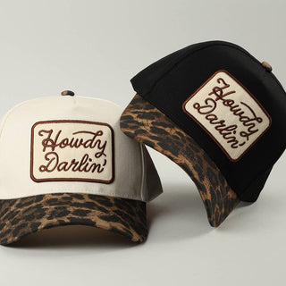 Howdy Darlin' Leopard Brim Hat: BLACK - Elk + Elm