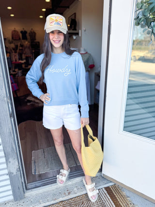 Howdy Sweatshirt - Coastal Blue - Elk + Elm