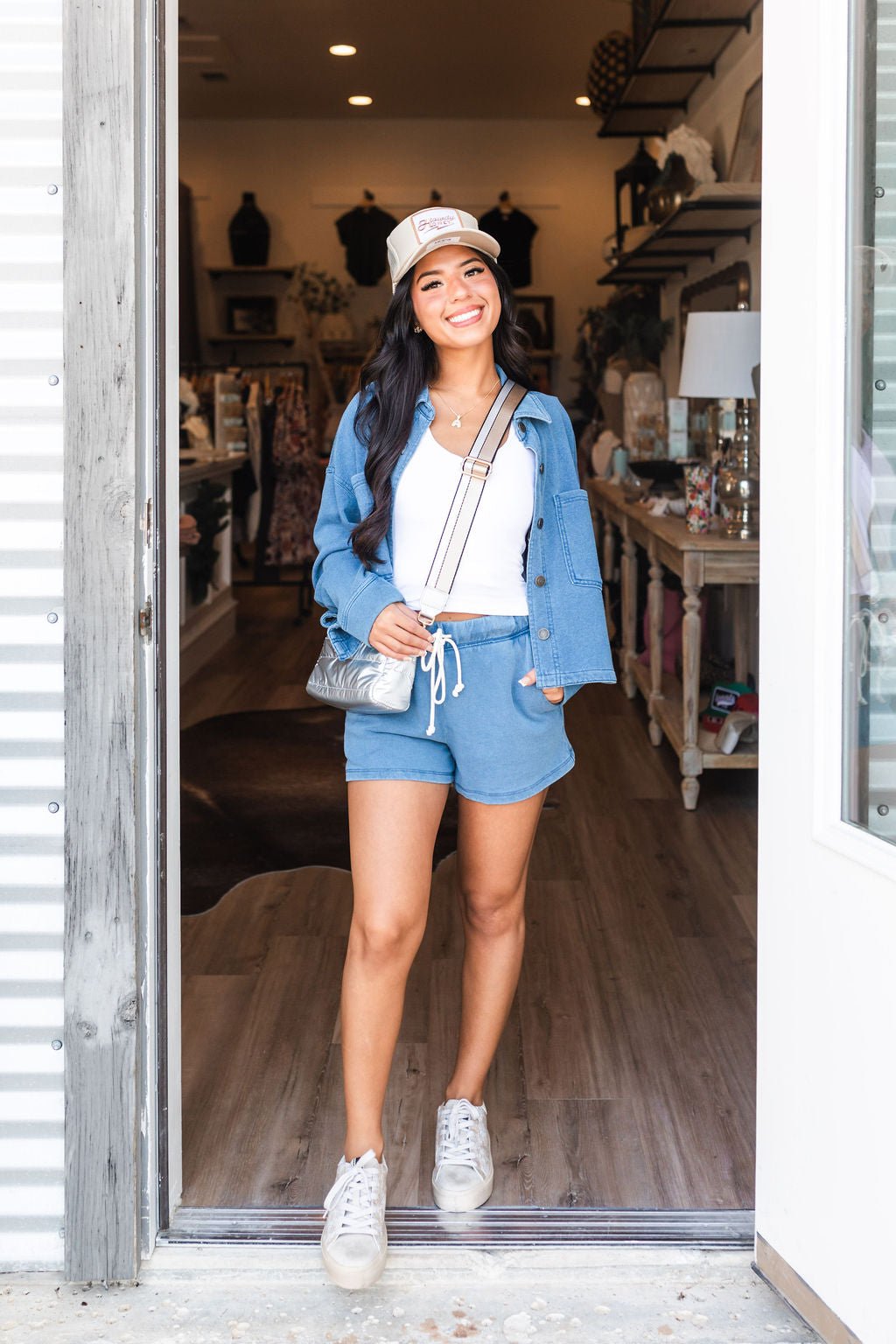 Hunter Knit Denim Shorts - Elk + Elm