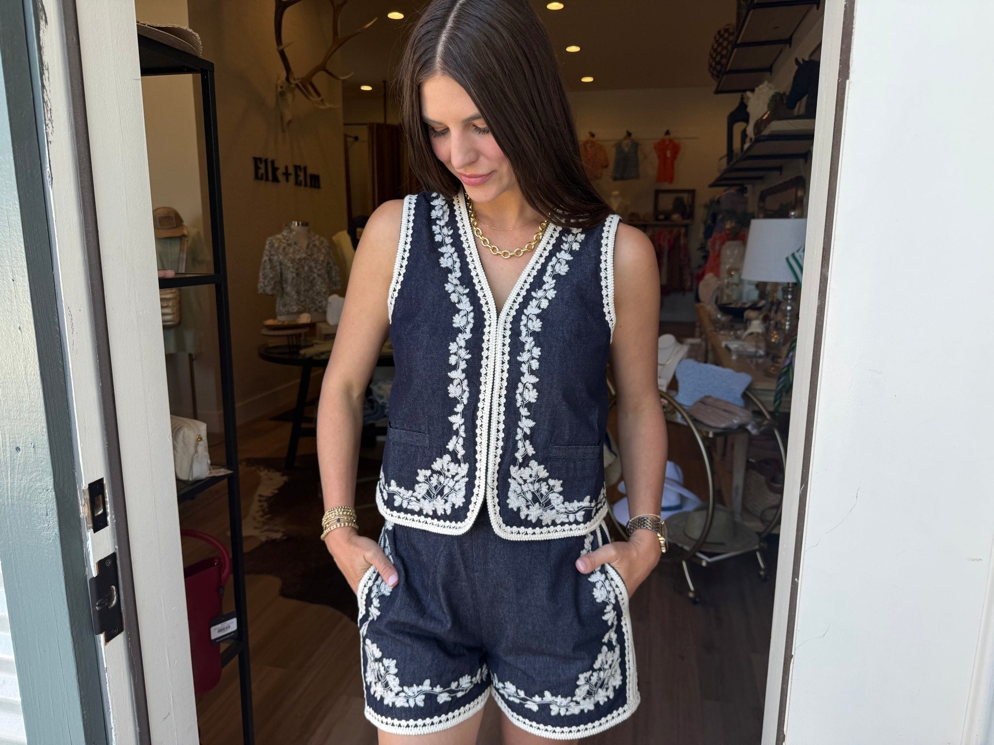 Indigo Bloom Denim Set - Elk + Elm
