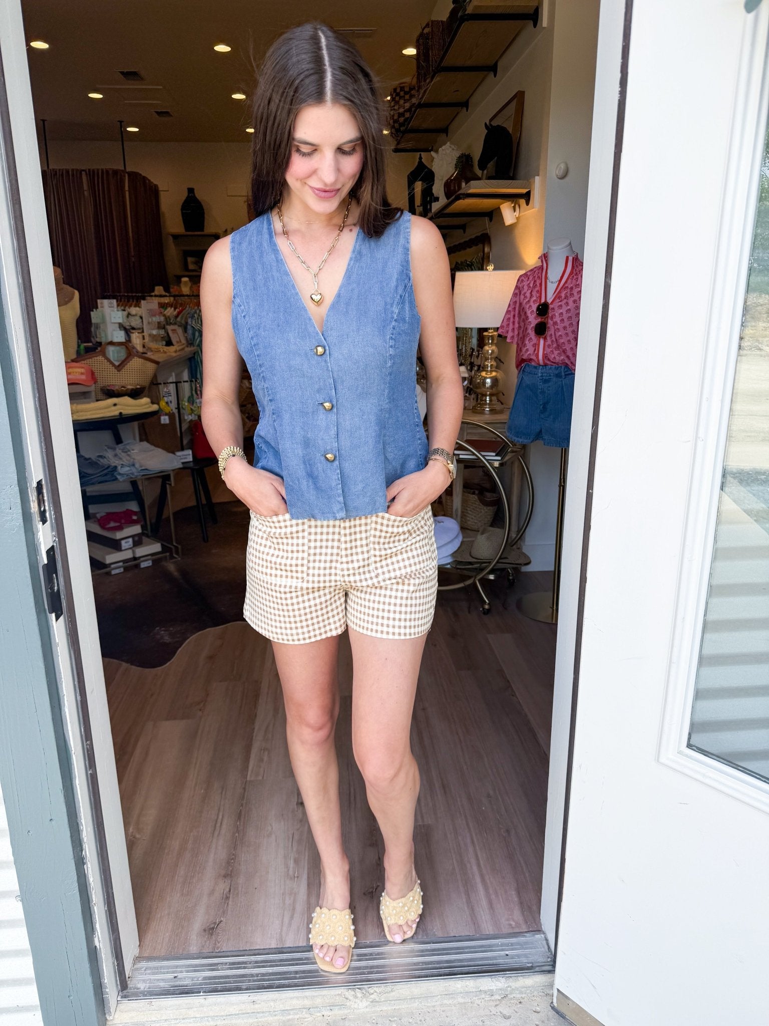 Indigo Charm Vest - Elk + Elm
