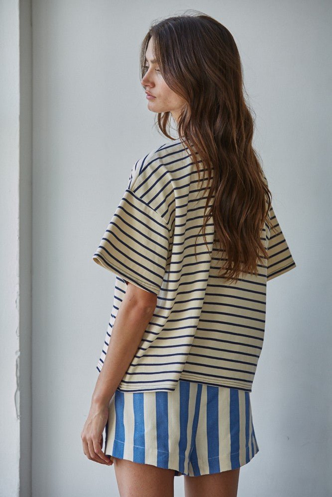 Islay Striped Shorts - Elk + Elm