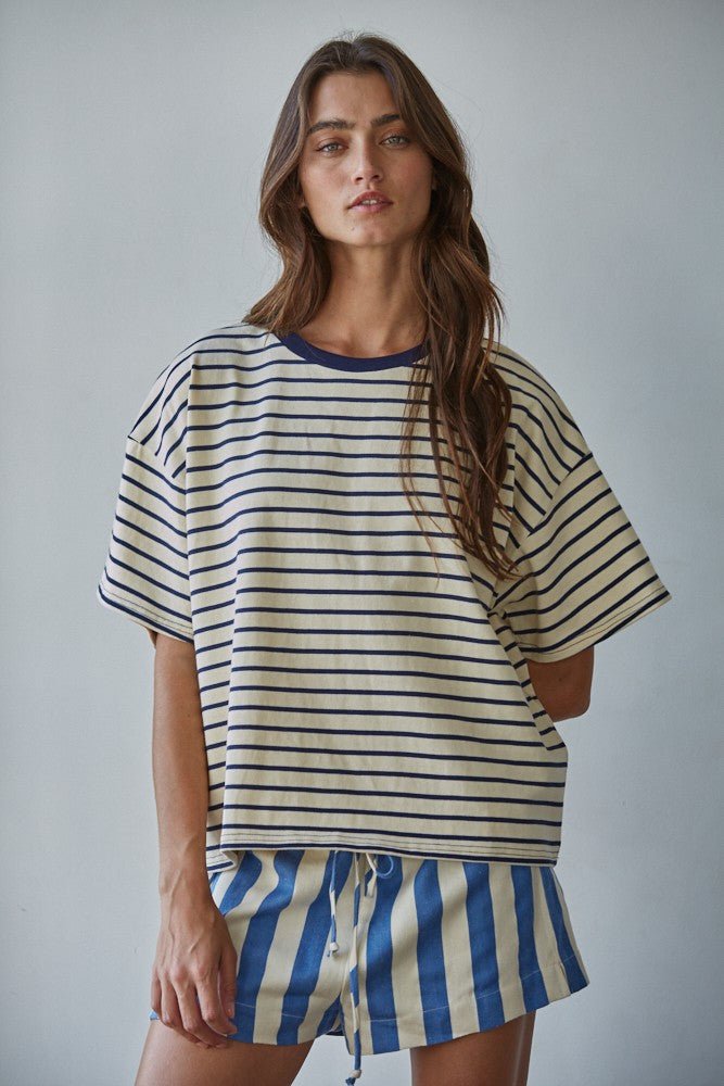 Islay Striped Shorts - Elk + Elm