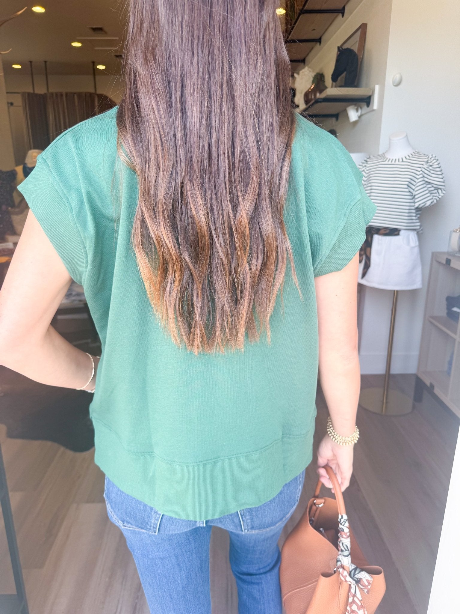 Ivy Pleated V-Neck Top - Elk + Elm