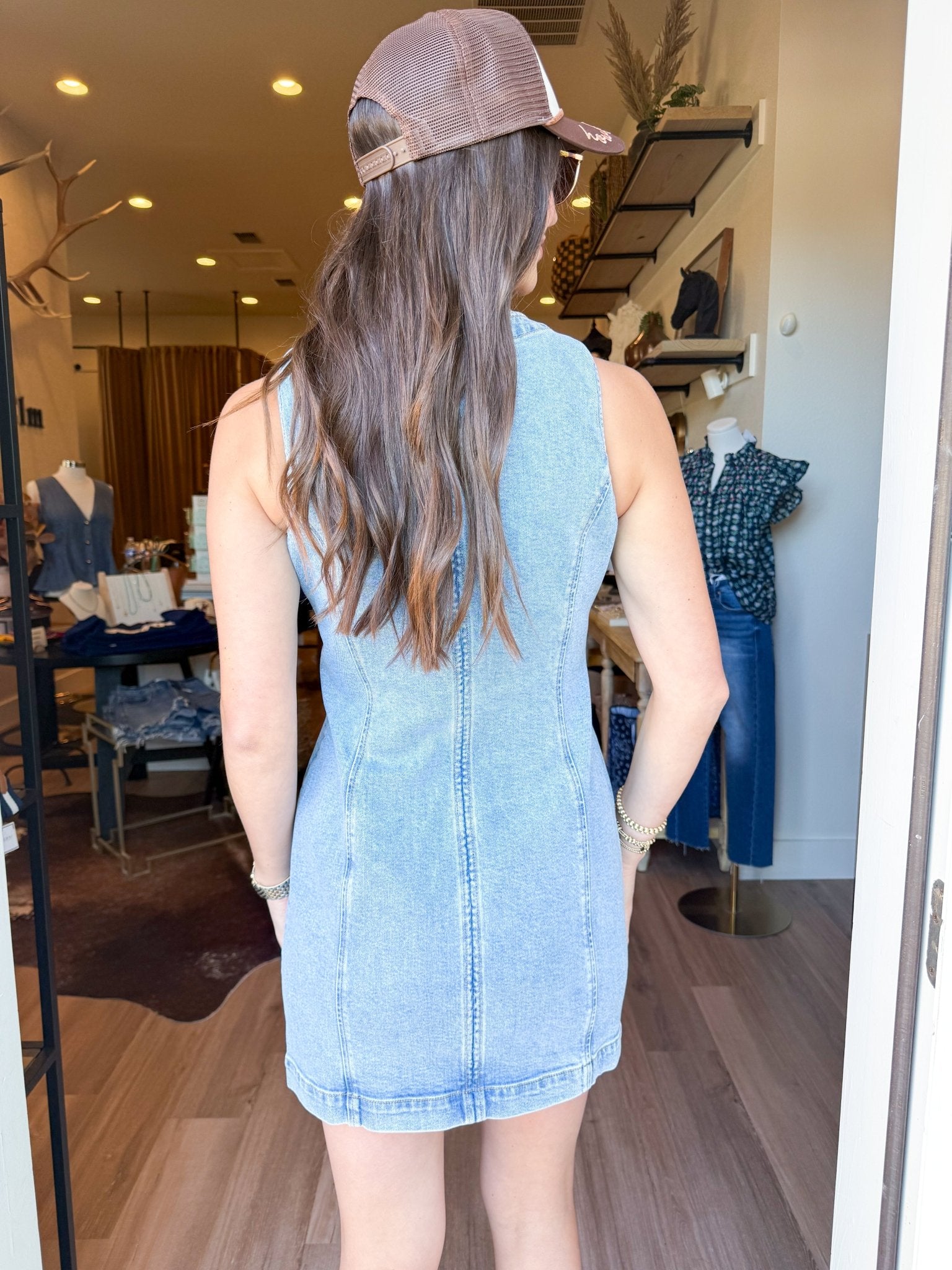 Jolie Denim Mini Dress - Elk + Elm