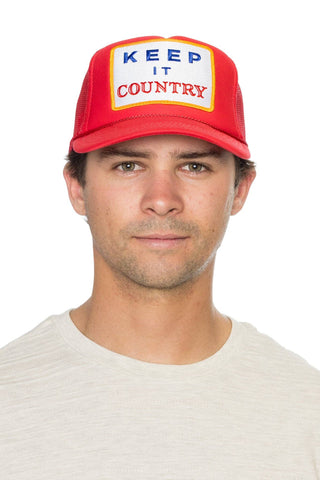 Keep It Country Trucker Hat in Red - Elk + Elm