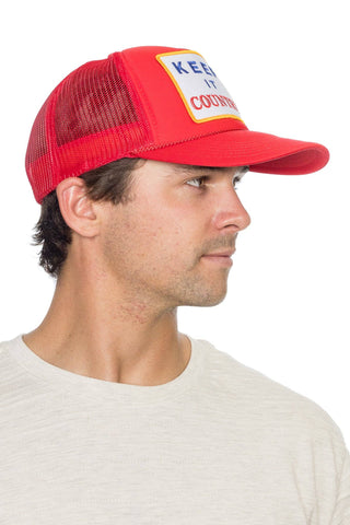 Keep It Country Trucker Hat in Red - Elk + Elm