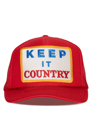 Keep It Country Trucker Hat in Red - Elk + Elm