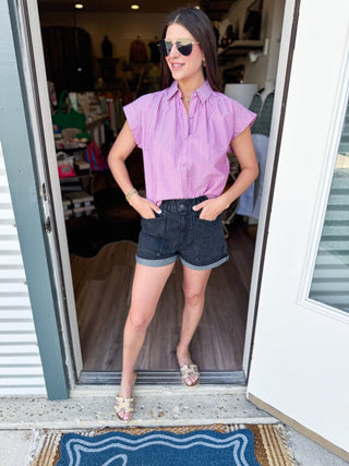 Leah Stripe Button Up - Elk + Elm