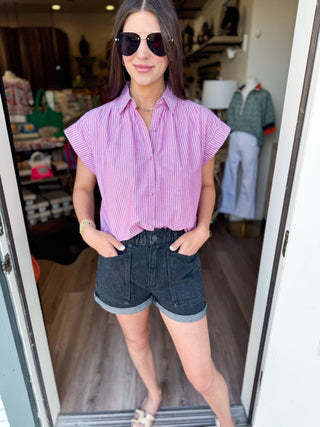 Leah Stripe Button Up - Elk + Elm