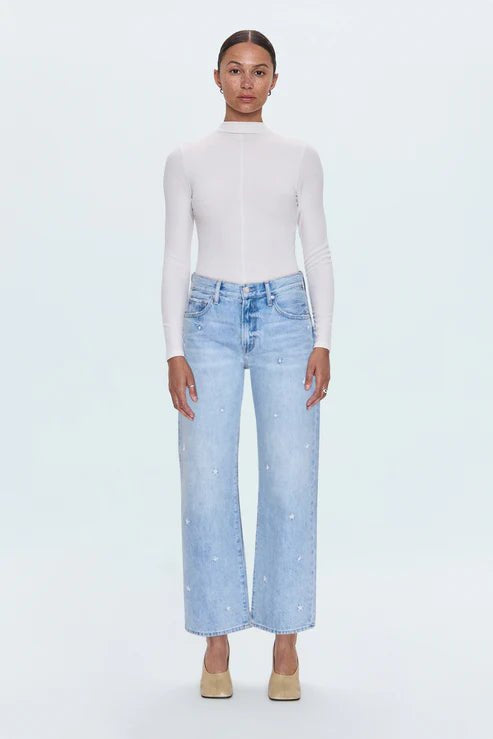 Lexi Mid Rise Bowed Straight - Stellar Vintage - Elk + Elm