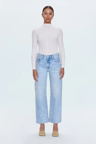 Lexi Mid Rise Bowed Straight - Stellar Vintage - Elk + Elm