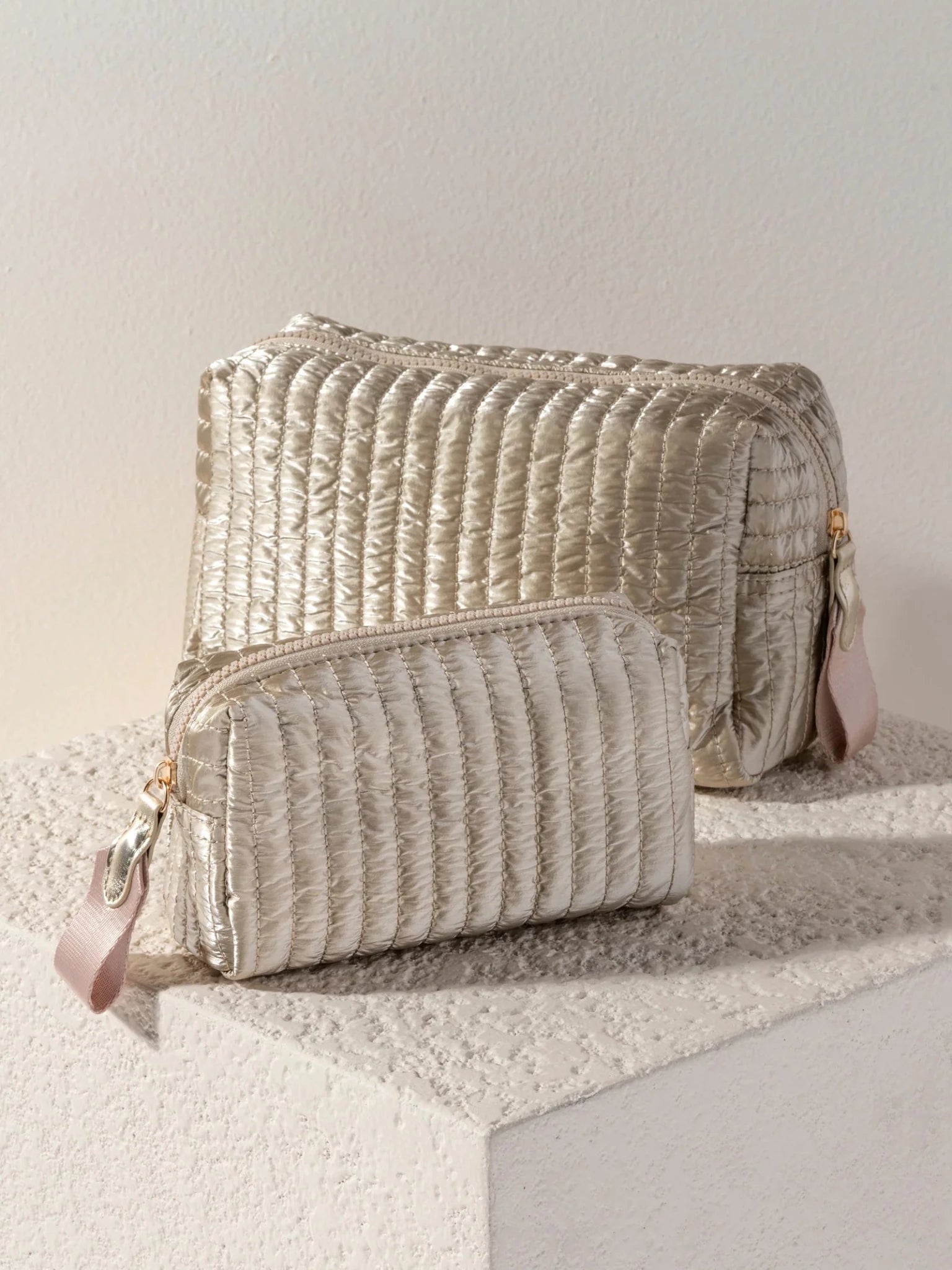 Logan Large Boxy Cosmetic Pouch - Gold - Elk + Elm