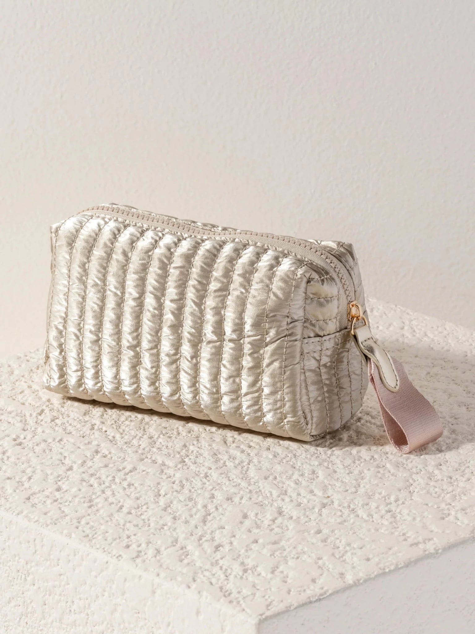 Logan Small boxy Cosmetic Pouch - Gold - Elk + Elm