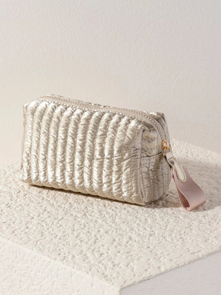 Logan Small boxy Cosmetic Pouch - Gold - Elk + Elm