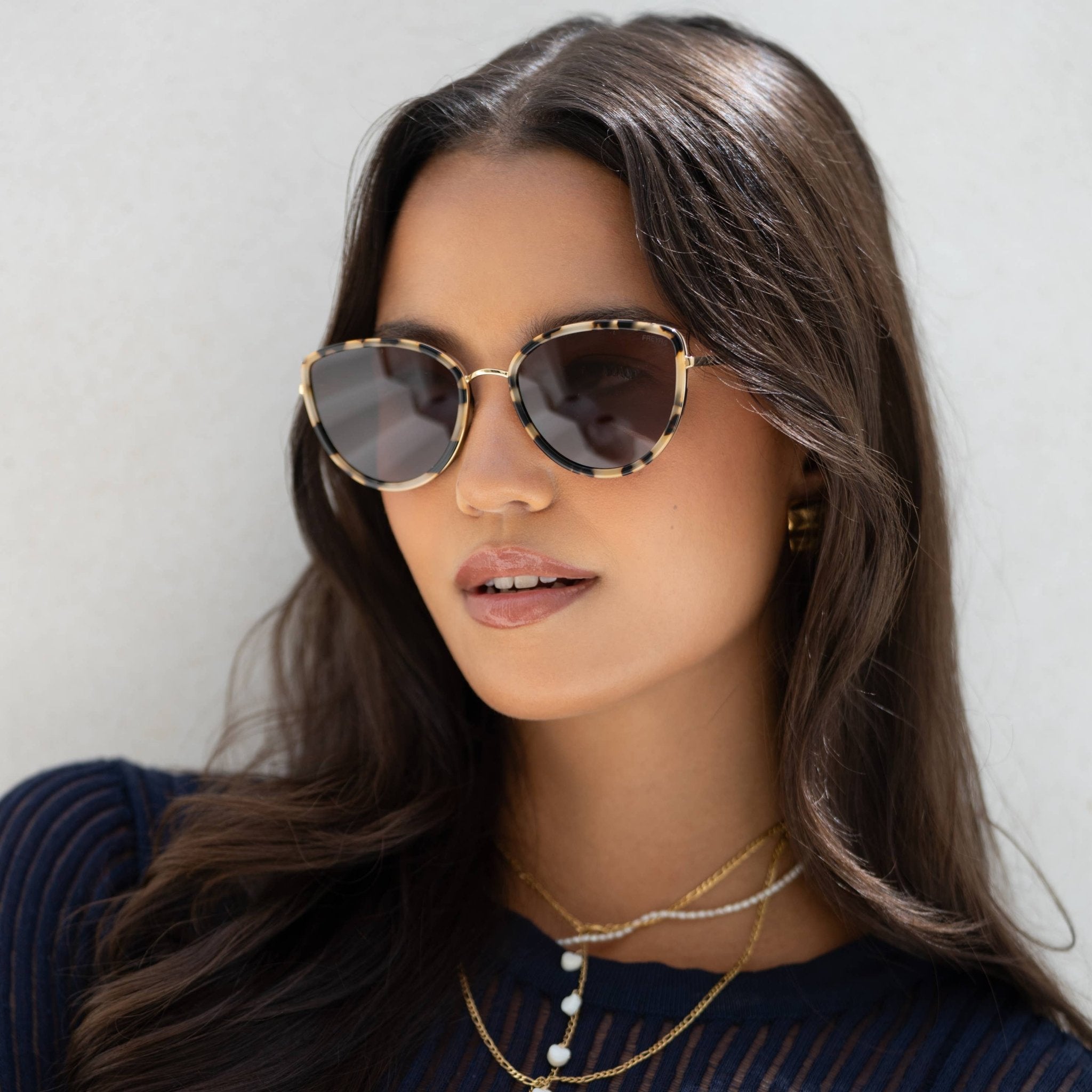 Luna Acetate Womens Cat Eye Sunglasses - Milky Tortoise - Elk + Elm
