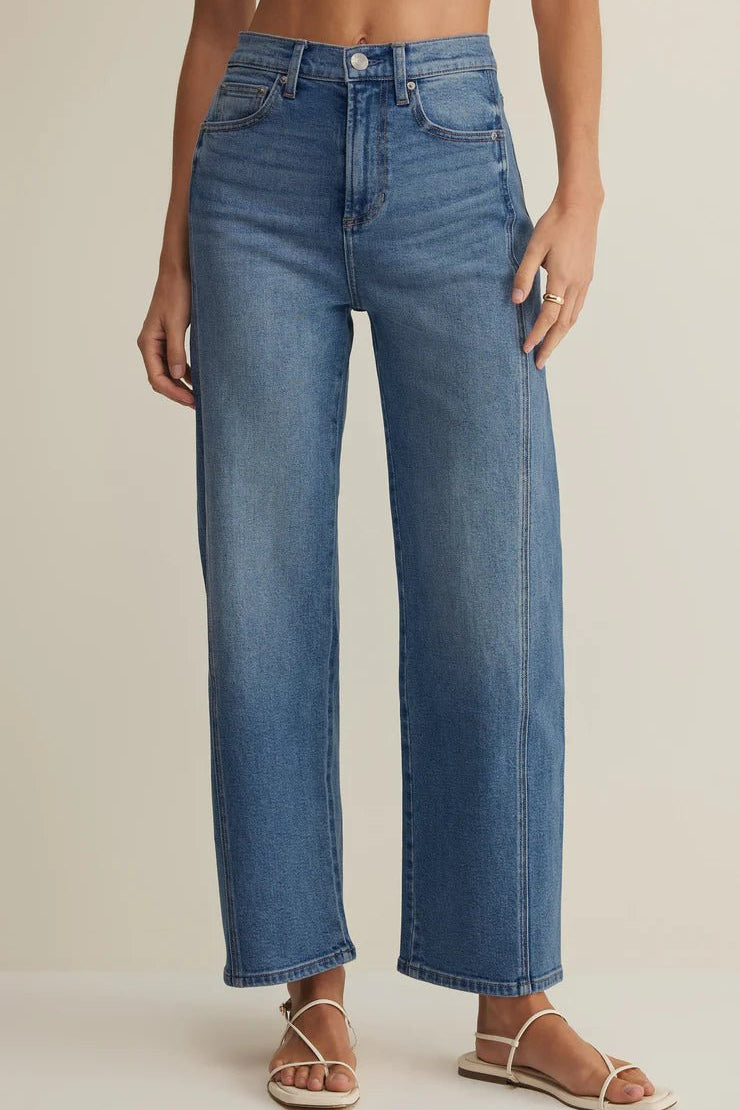 Luna Bowed High Rise Bowed Jean - Elk + Elm