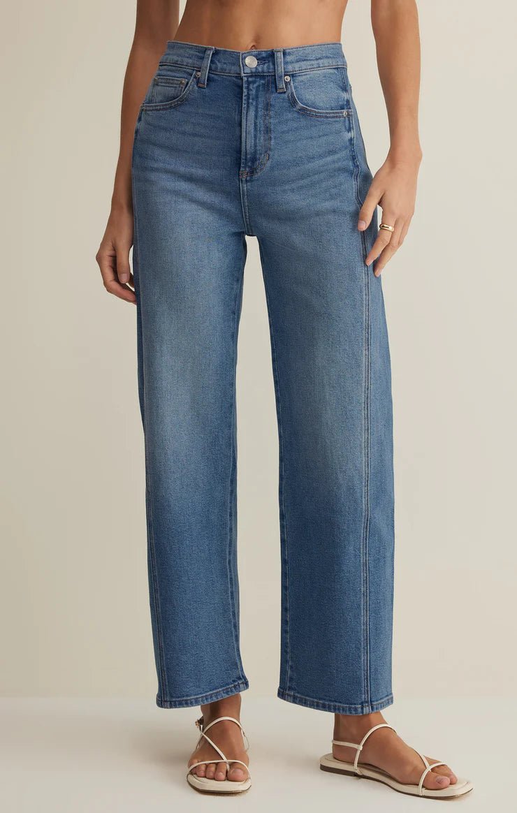 Luna Bowed High Rise Bowed Jean - Elk + Elm