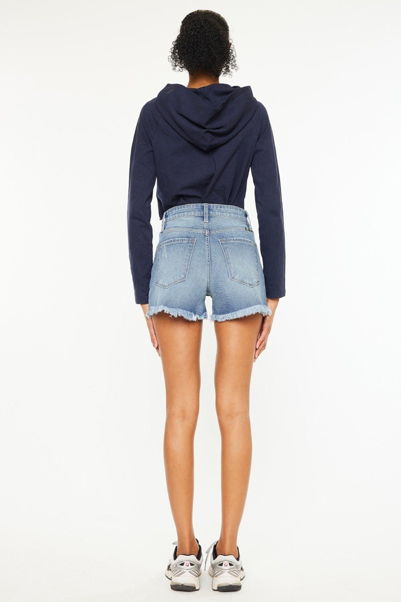 Luna High Rise Mom Shorts - Elk + Elm