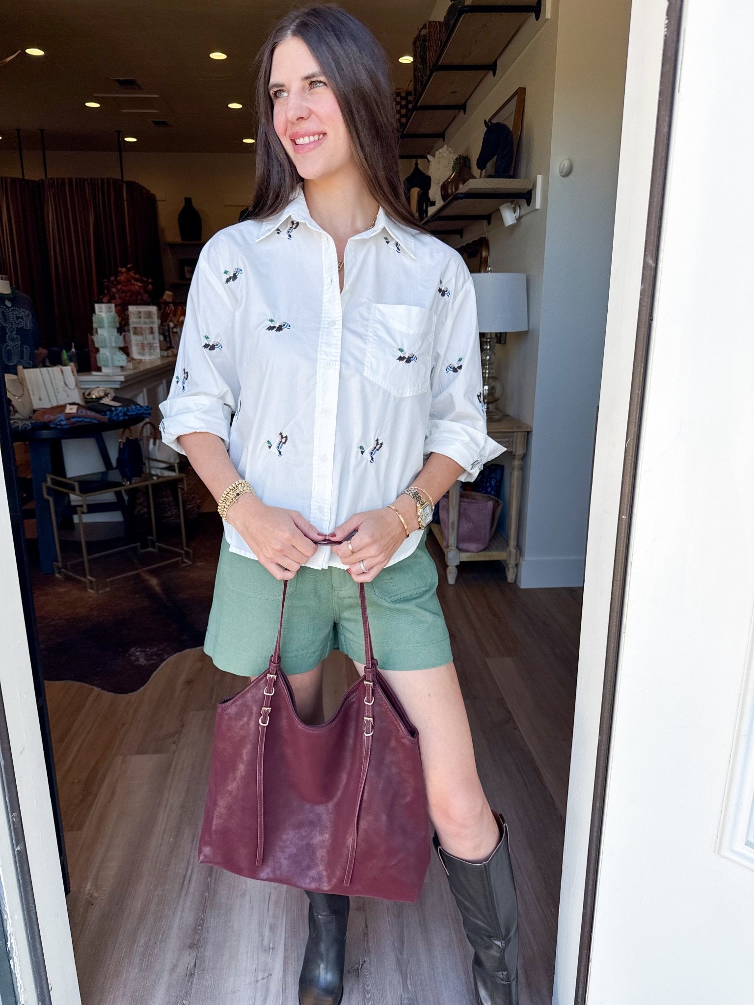 Mallard Embroidered Shirt - Elk + Elm