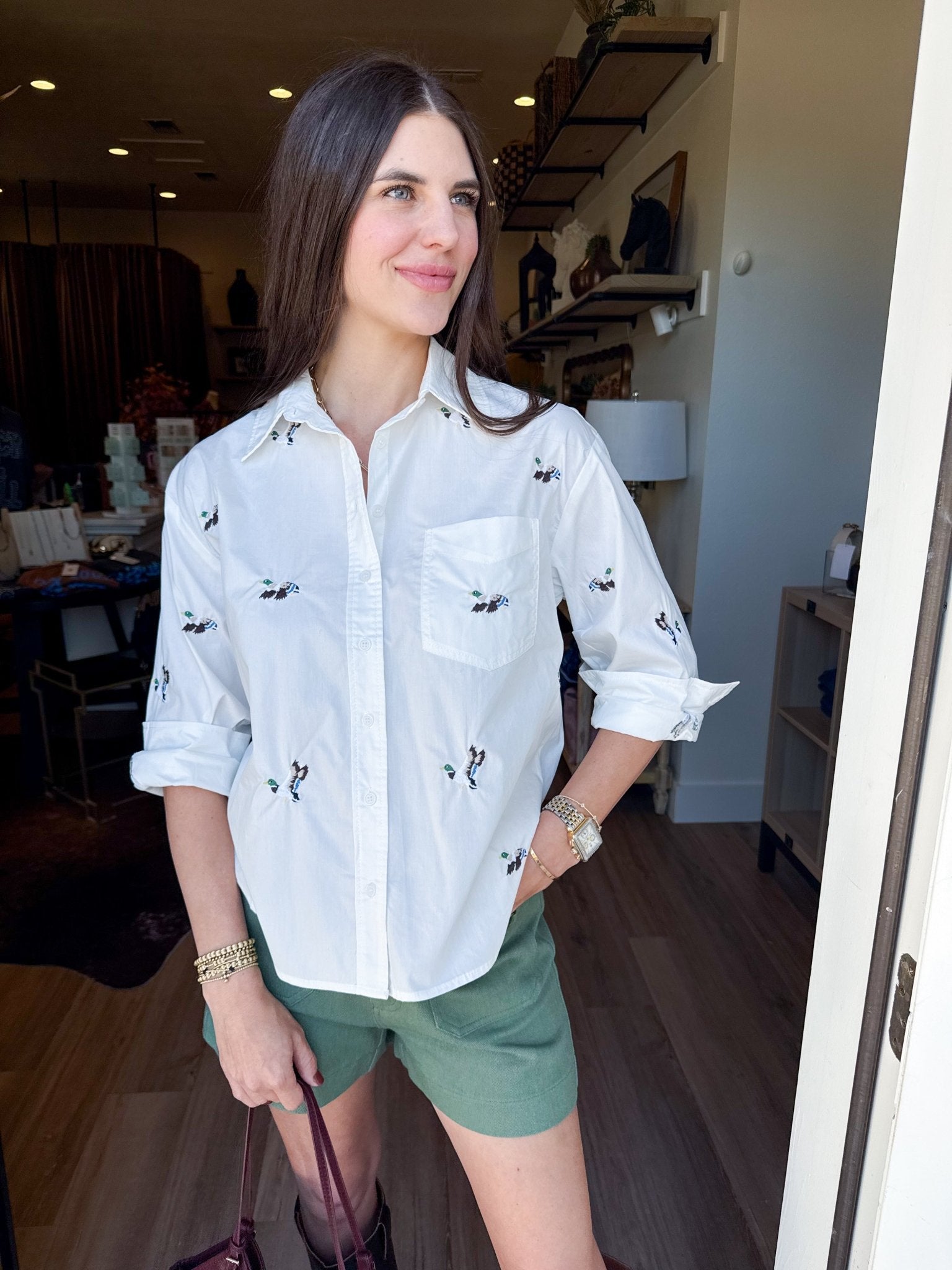 Mallard Embroidered Shirt - Elk + Elm