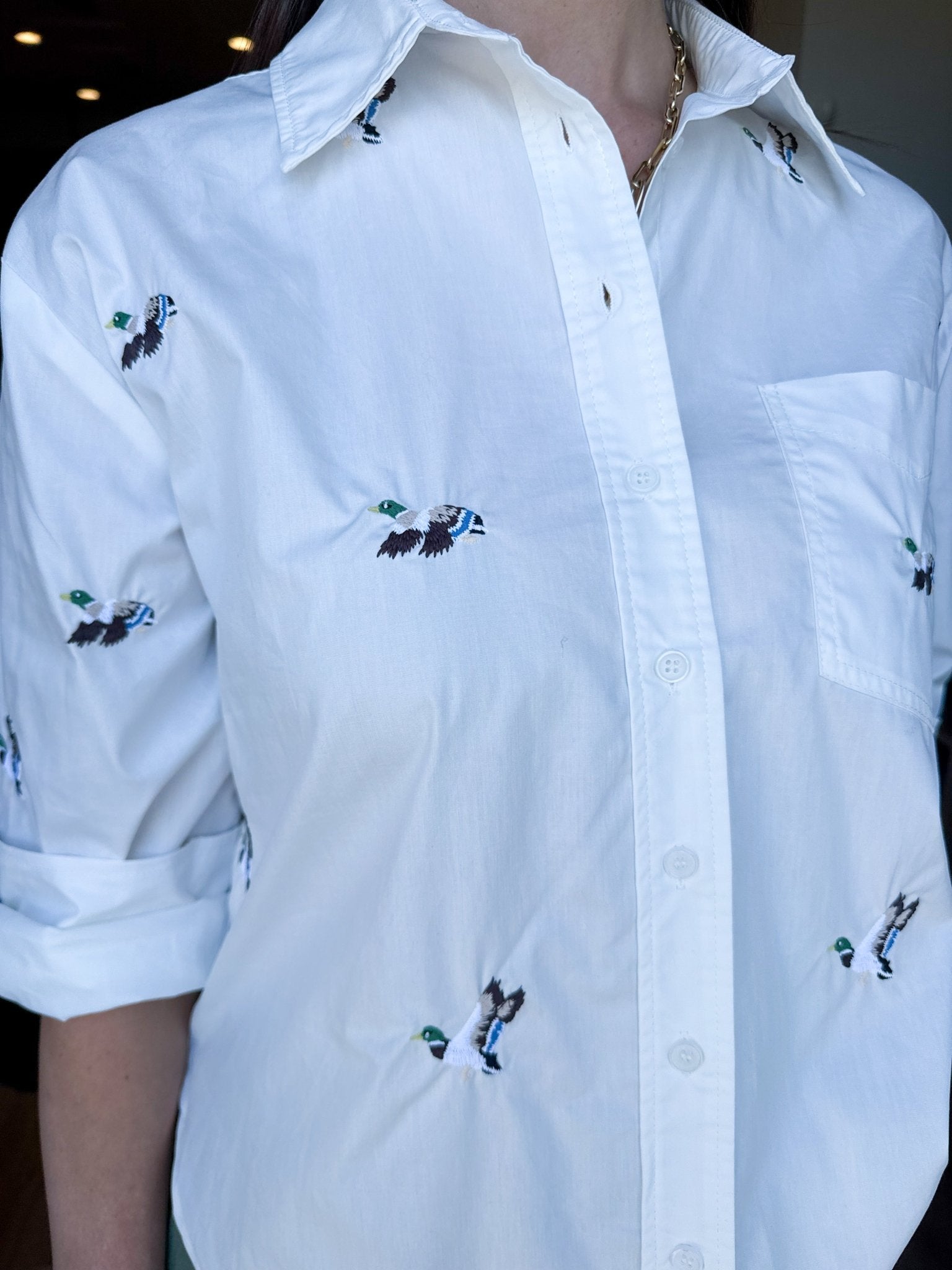 Mallard Embroidered Shirt - Elk + Elm