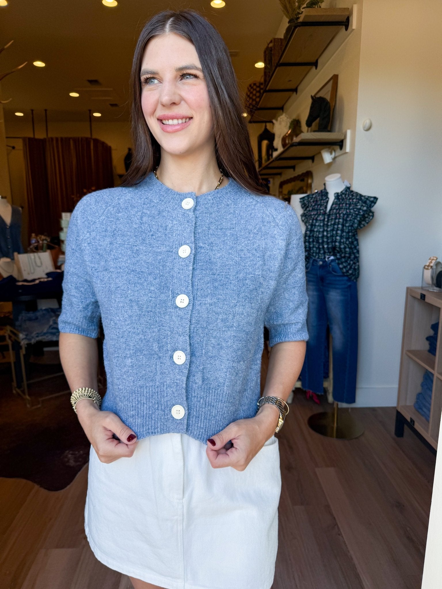 Marlow Cardigan - Blue Smoke - Elk + Elm