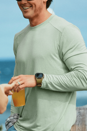Men's Bamboo Lightweight Long Sleeve - Palm Green - Elk + Elm