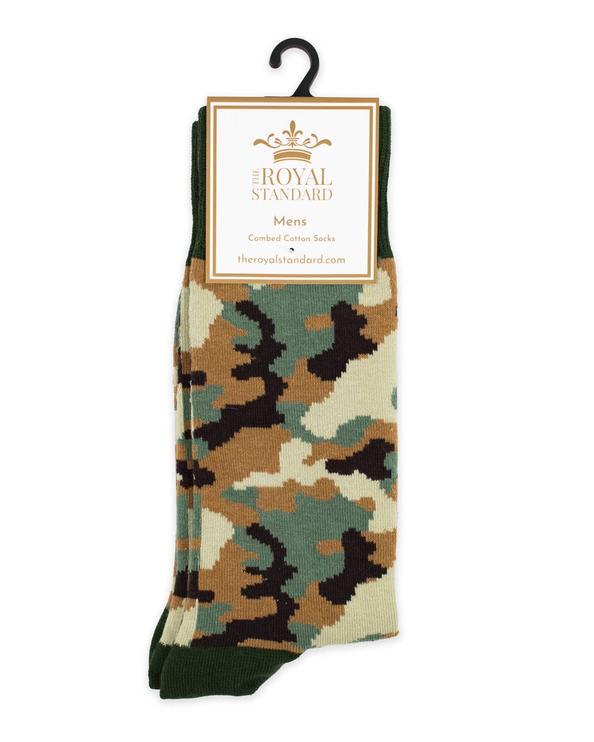 Men's Camo Socks Taupe/Green/Tan One Size - Elk + Elm