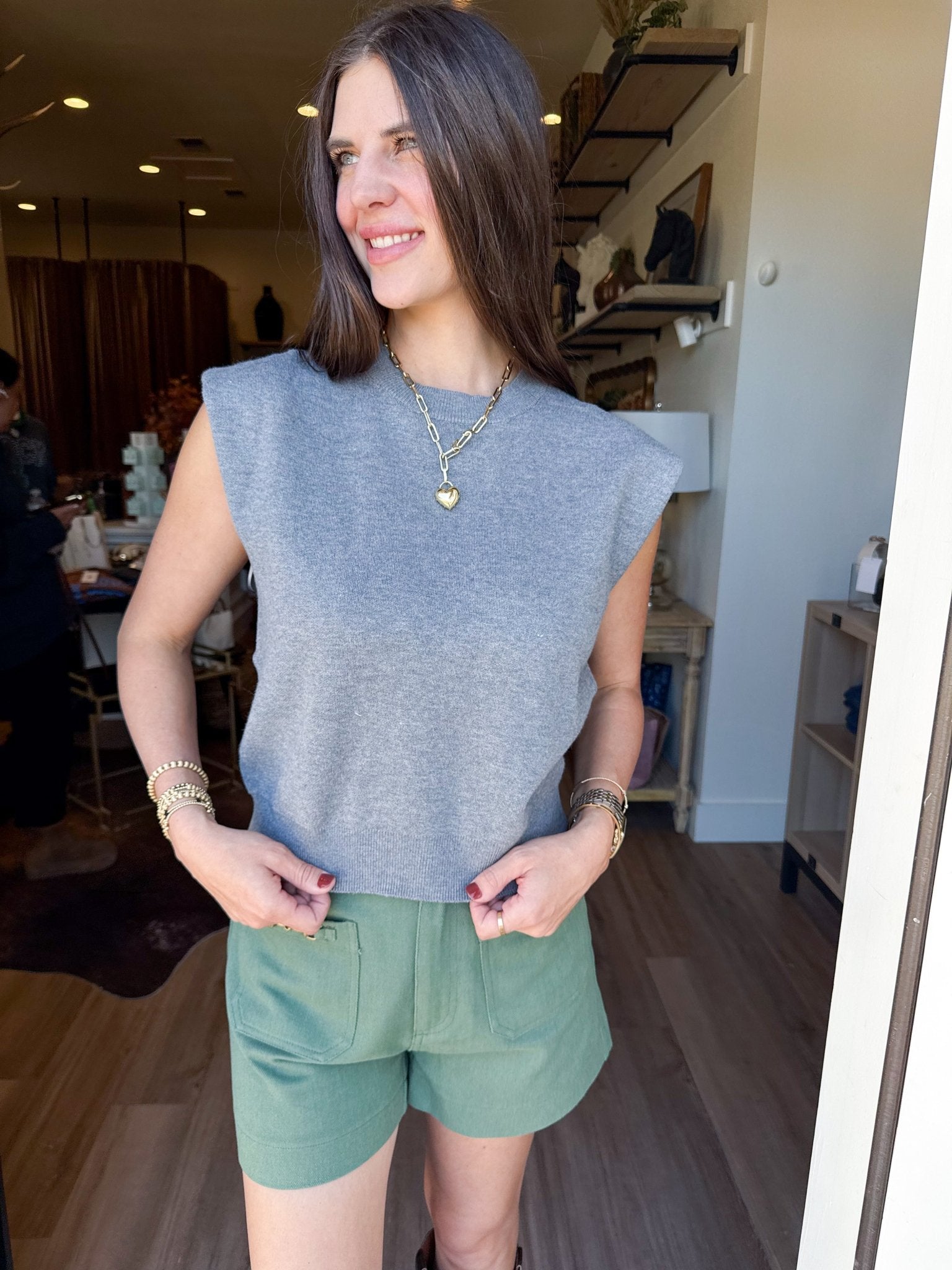 Merritt Knit Top - Gray - Elk + Elm