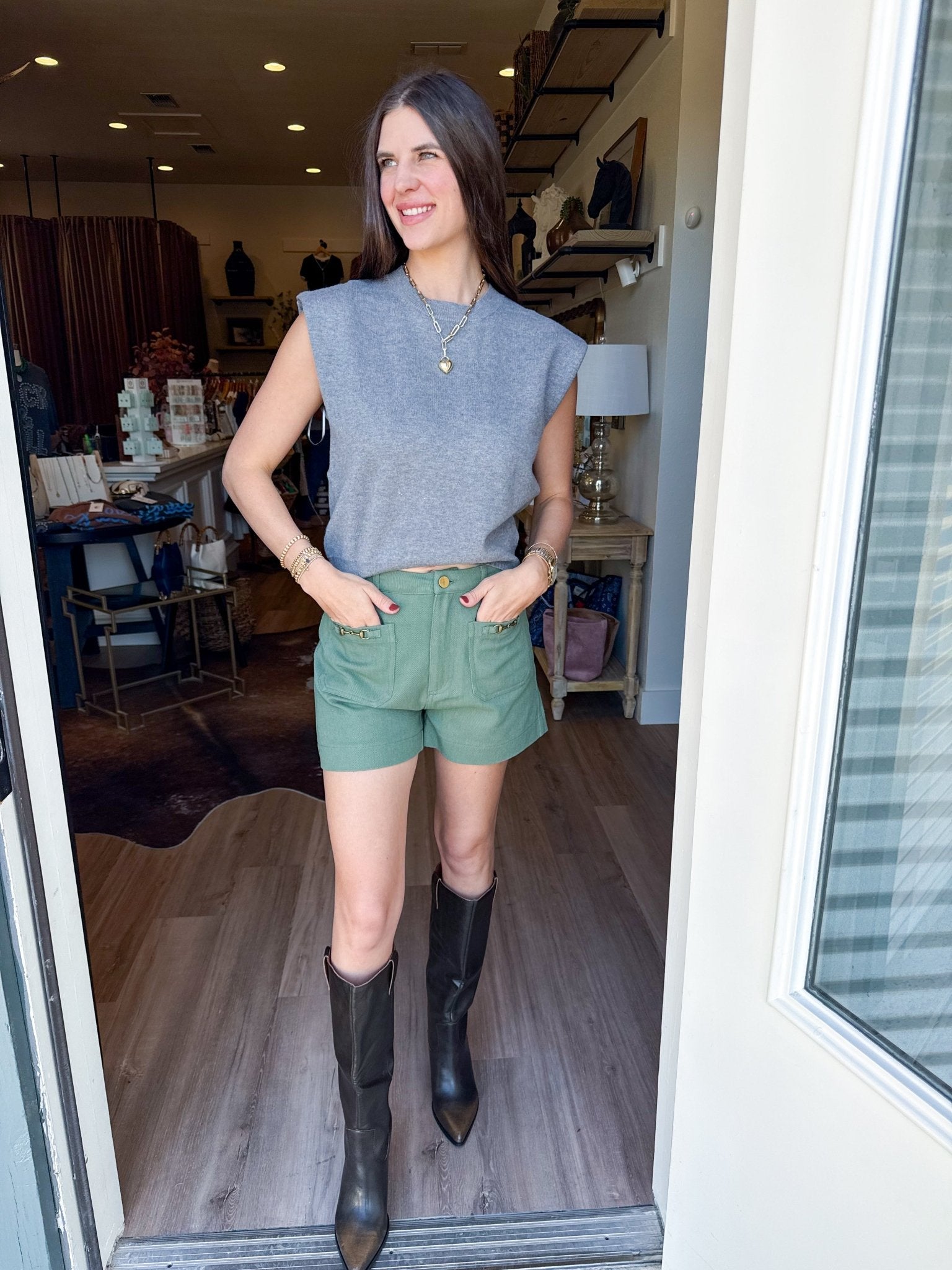 Merritt Knit Top - Gray - Elk + Elm