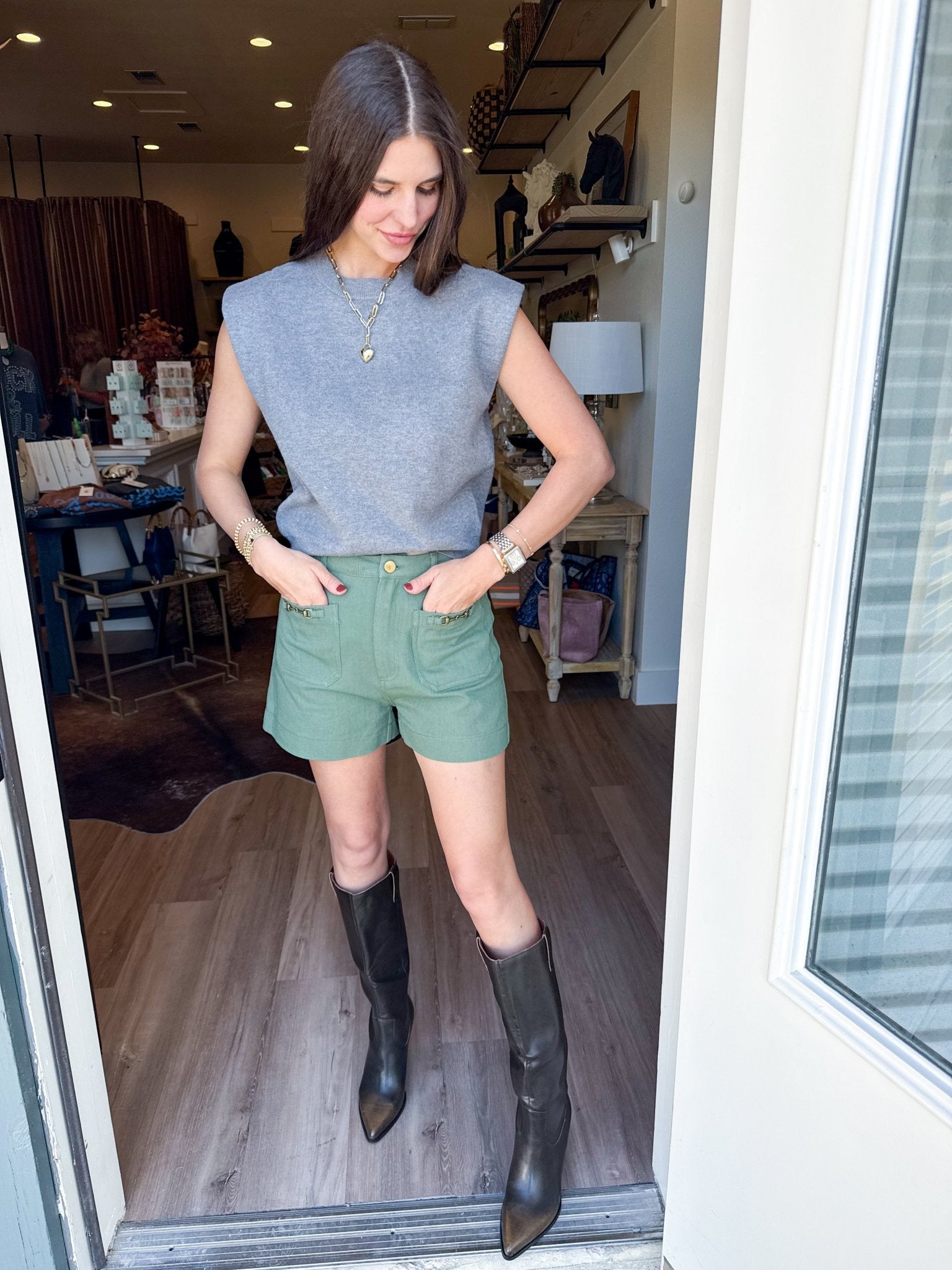 Merritt Knit Top - Gray - Elk + Elm