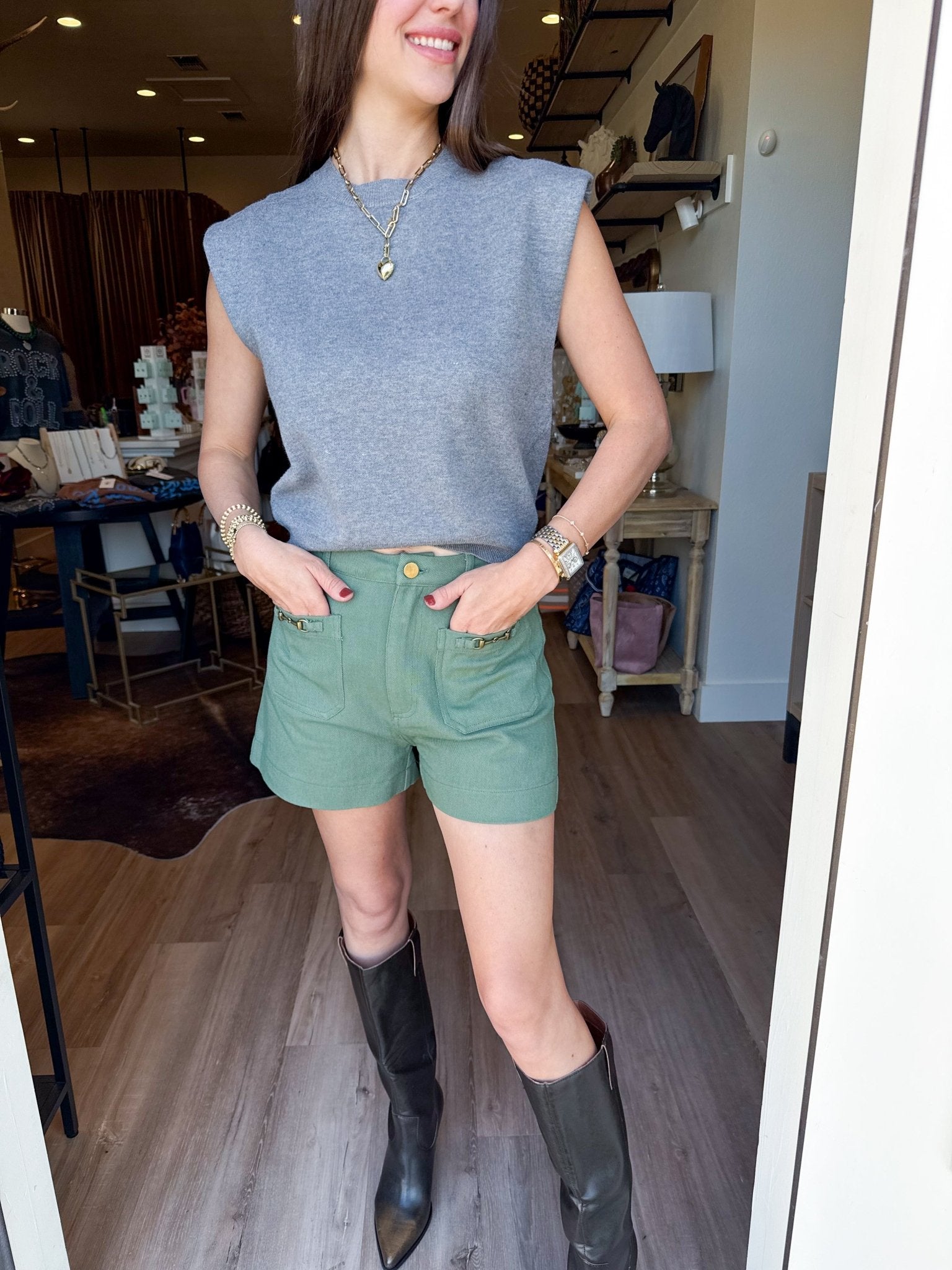 Merritt Knit Top - Gray - Elk + Elm