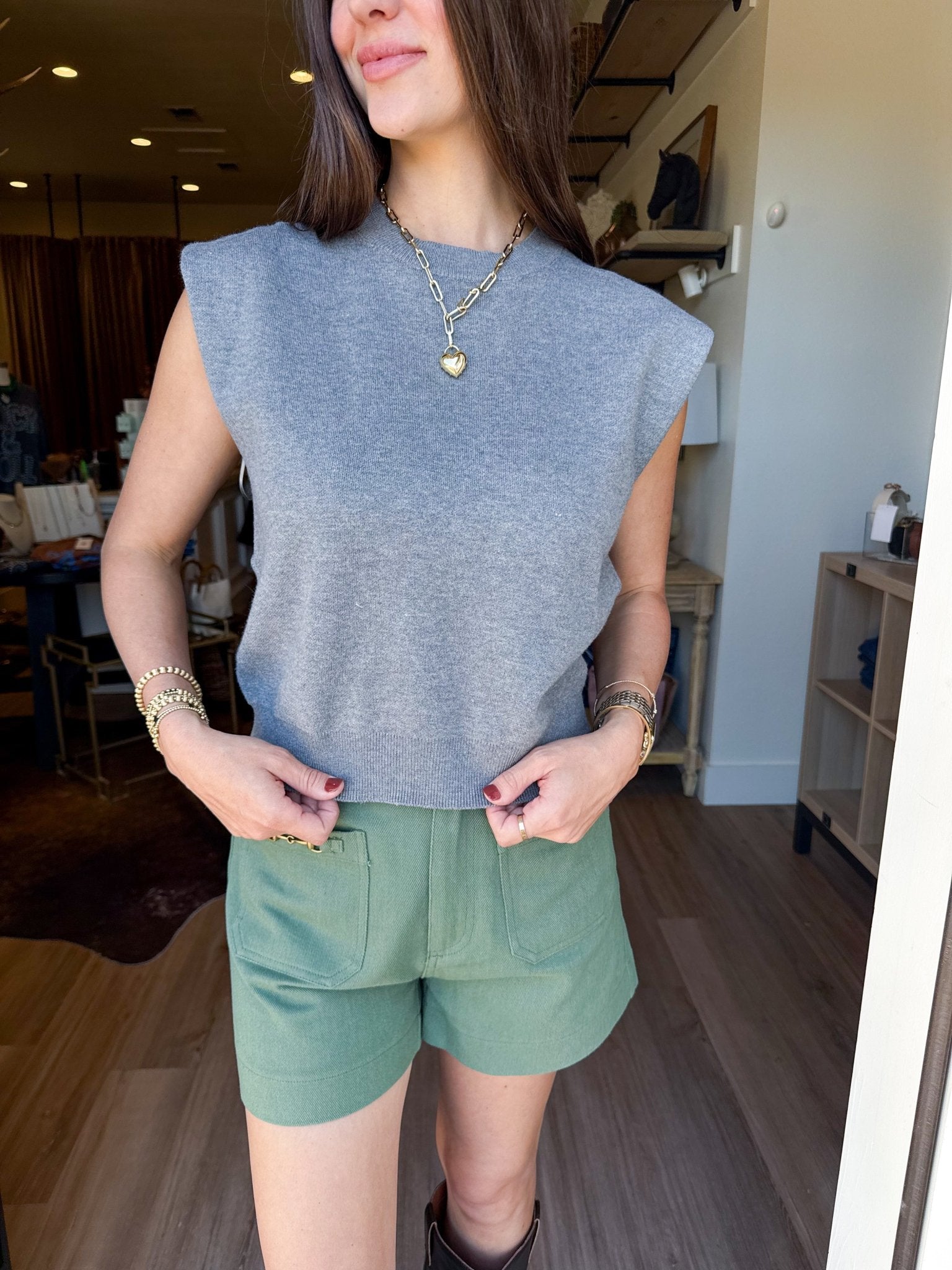 Merritt Knit Top - Gray - Elk + Elm