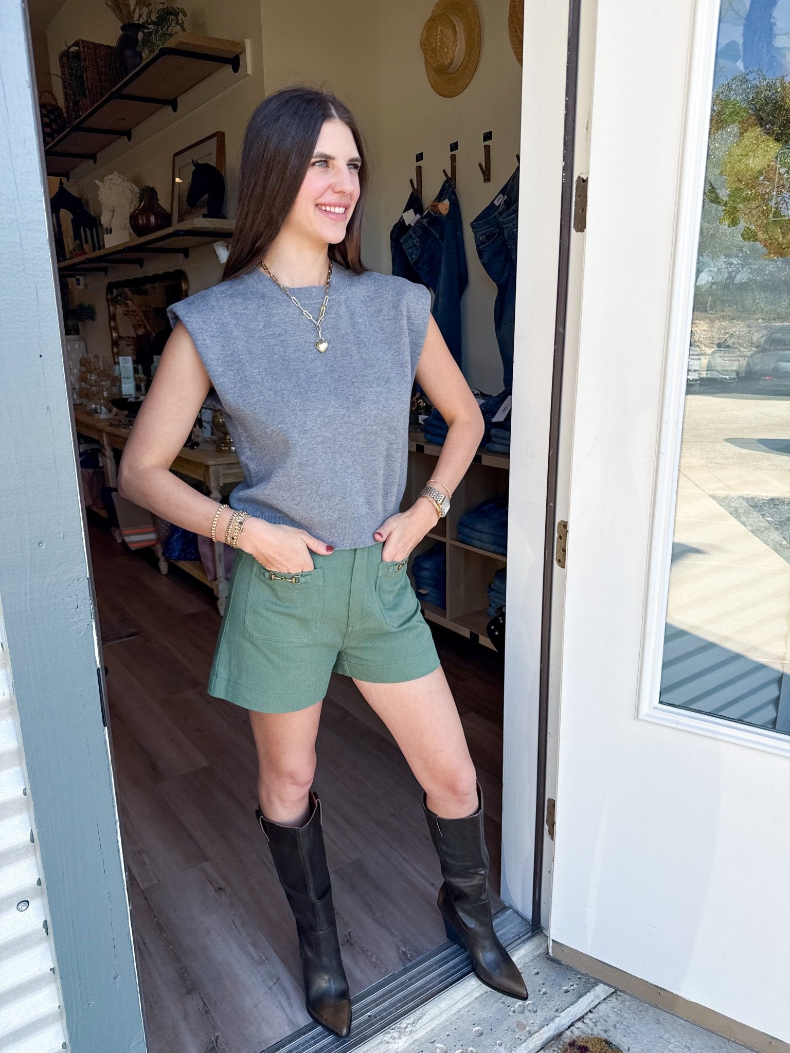 Merritt Knit Top - Gray - Elk + Elm