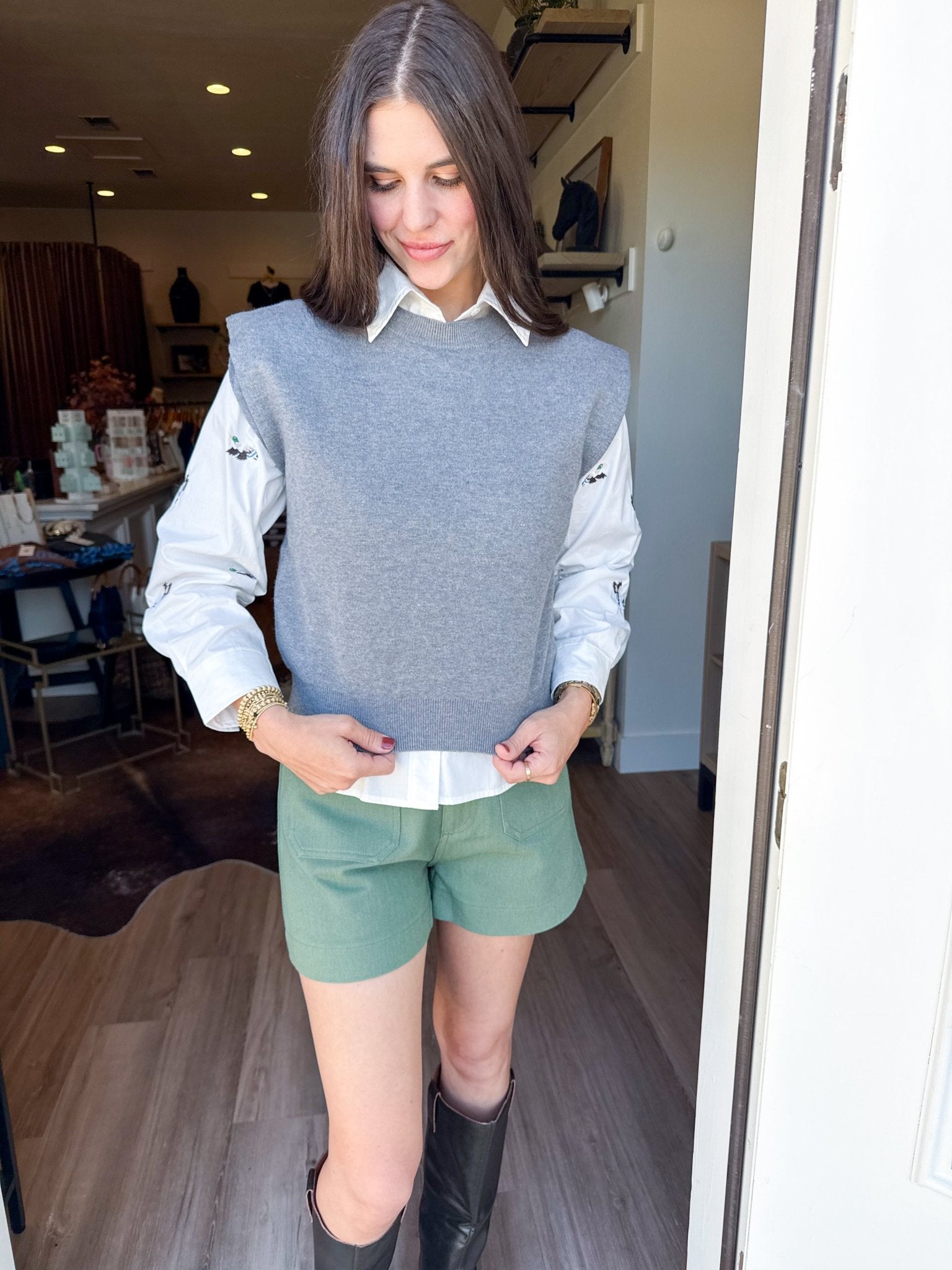 Merritt Knit Top - Gray - Elk + Elm