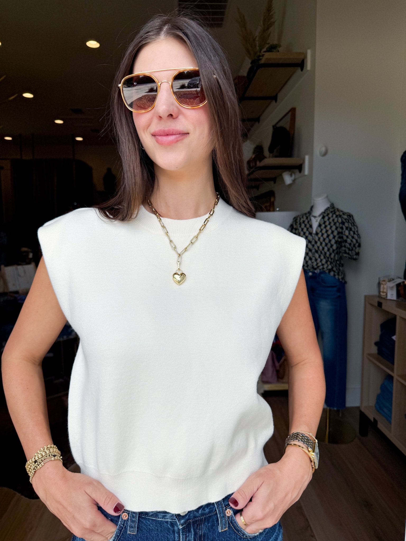 Merritt Knit Top - Off White - Elk + Elm