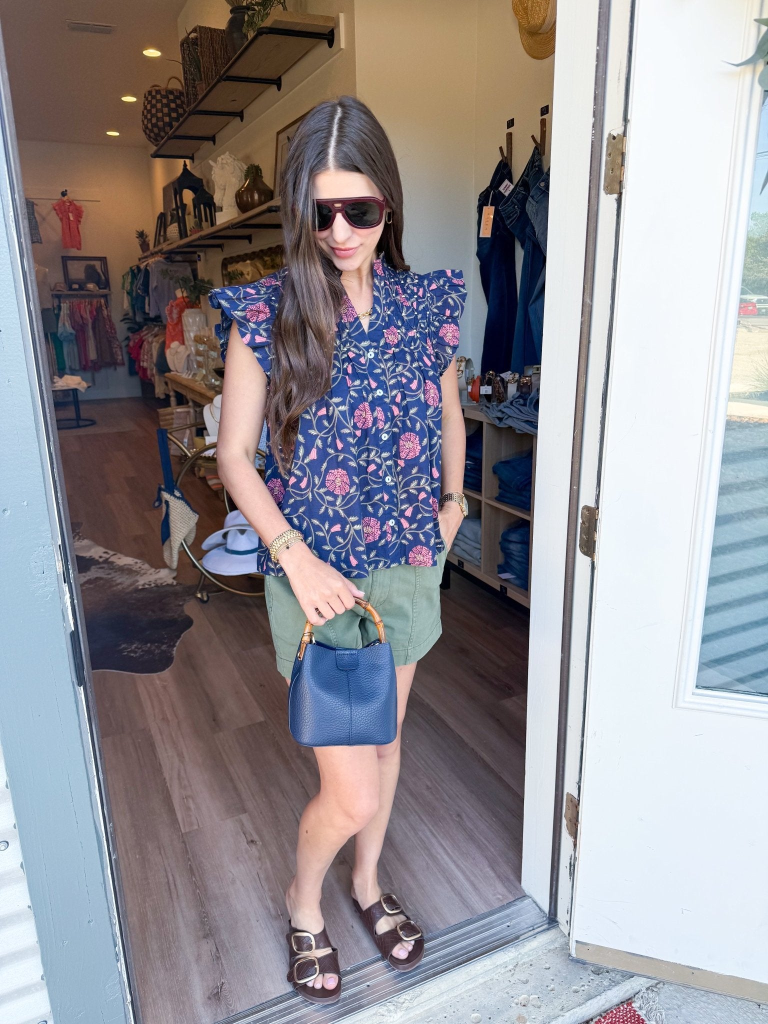 Midnight Garden Flutter Top - Elk + Elm