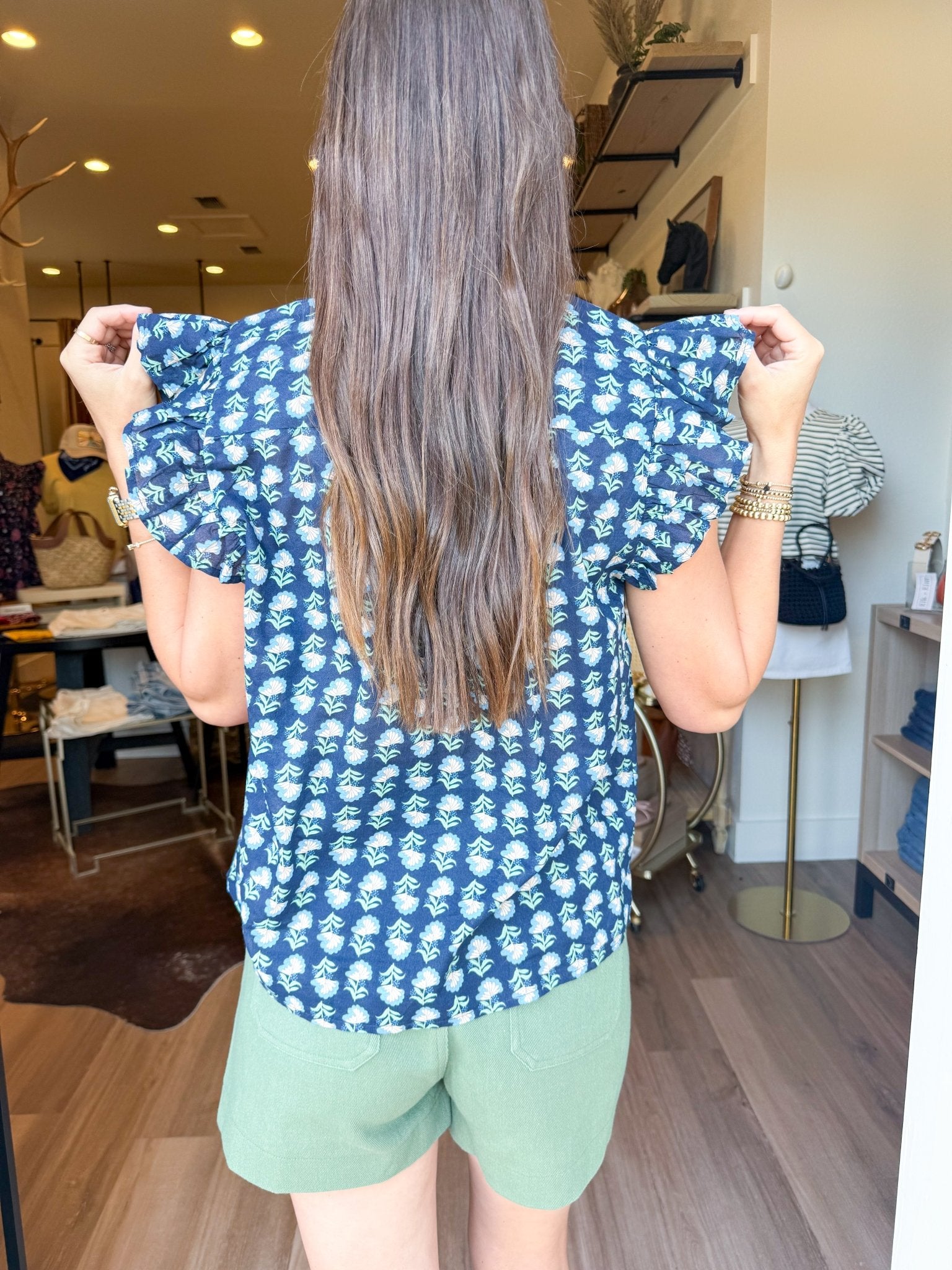Midnight Garden Flutter Top - Elk + Elm