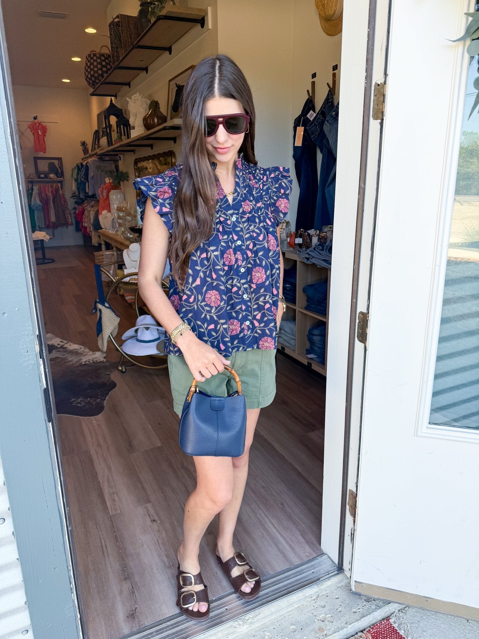 Midnight Garden Flutter Top - Elk + Elm