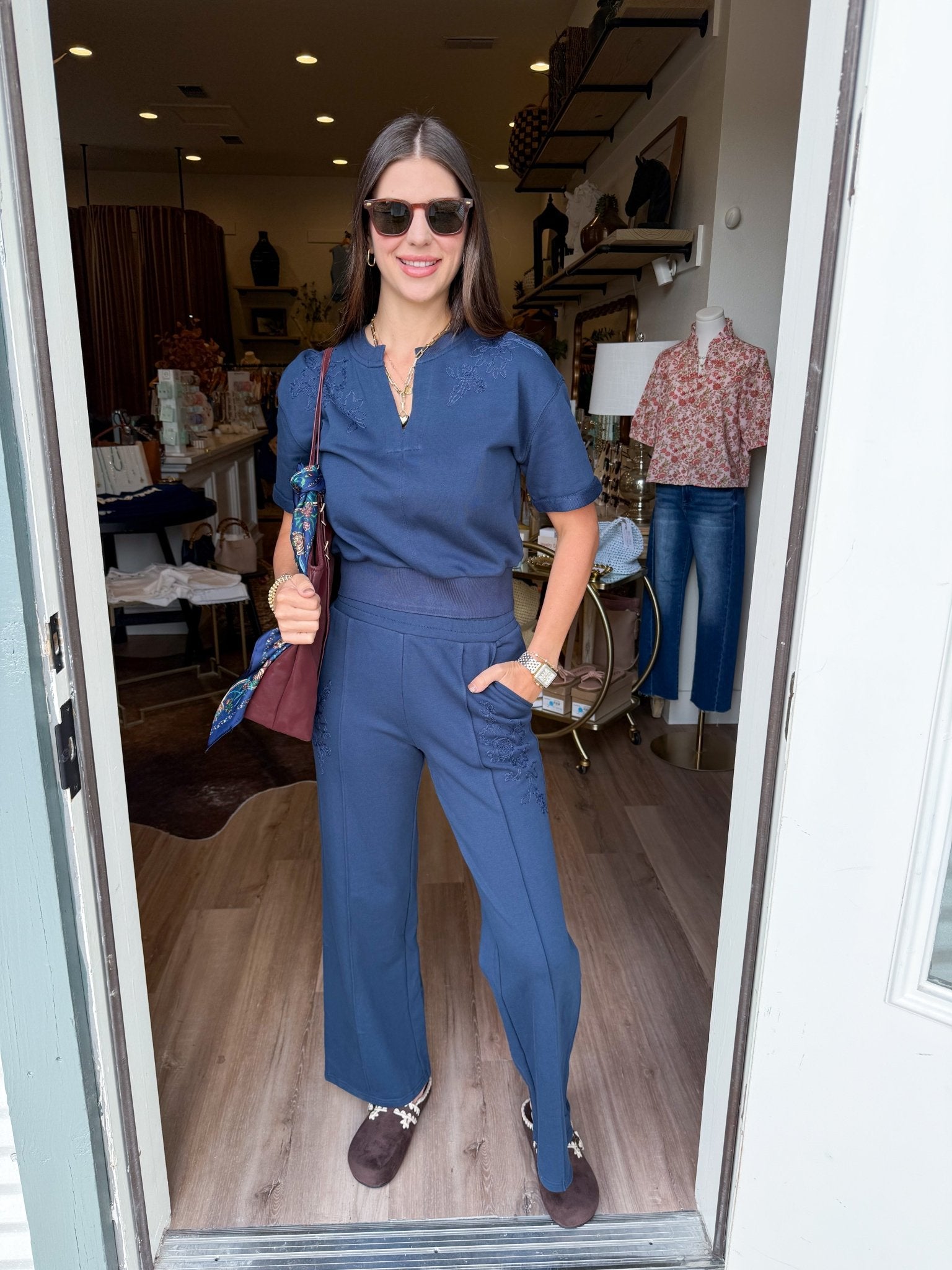 Midnight Garden Wide Leg Pant - Elk + Elm