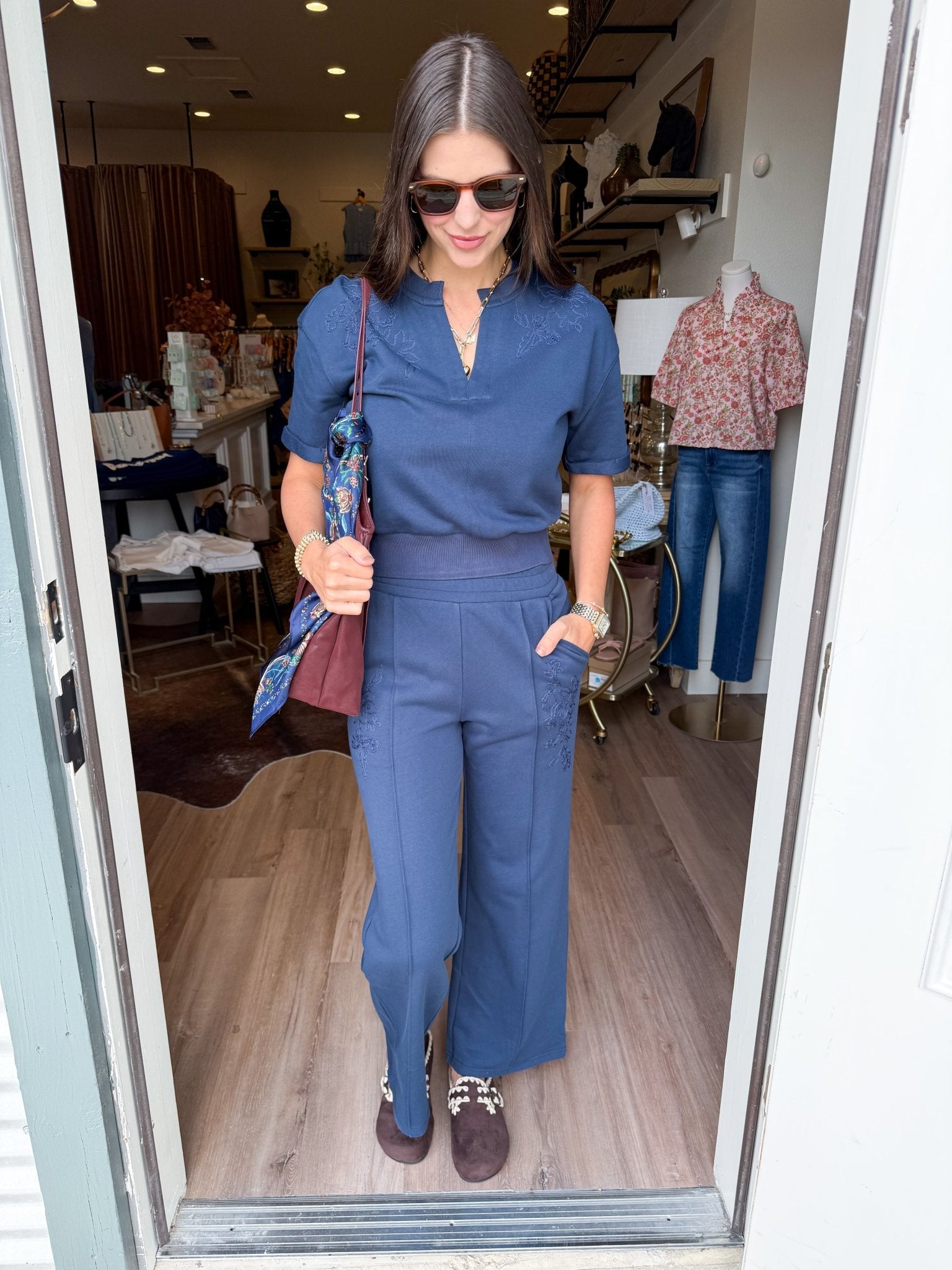 Midnight Garden Wide Leg Pant - Elk + Elm