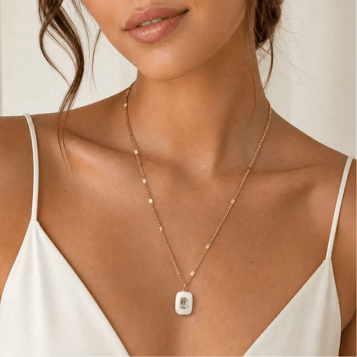 Moonstone and Aquamarine Necklace - Elk + Elm