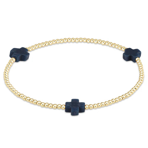 eNewton Signature Cross Small Gold Bracelet